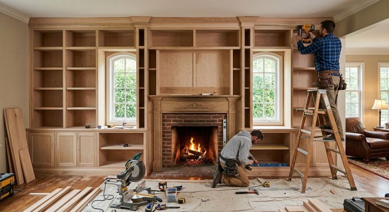 Fireplace Cabinet Installation in Annapolis, MD